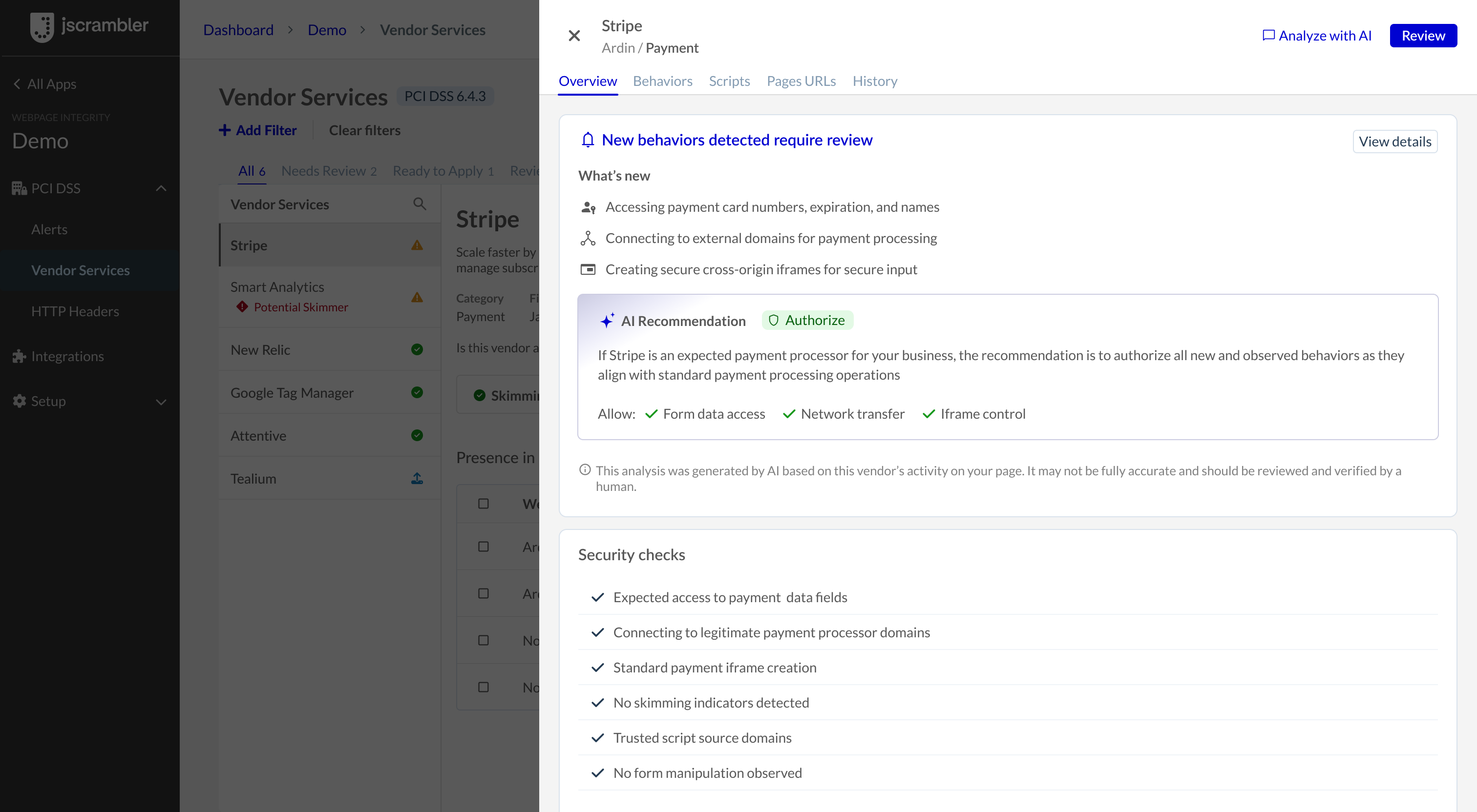 scripts-behavior-analysis-jscrambler-dashboard-pci-dss-v4
