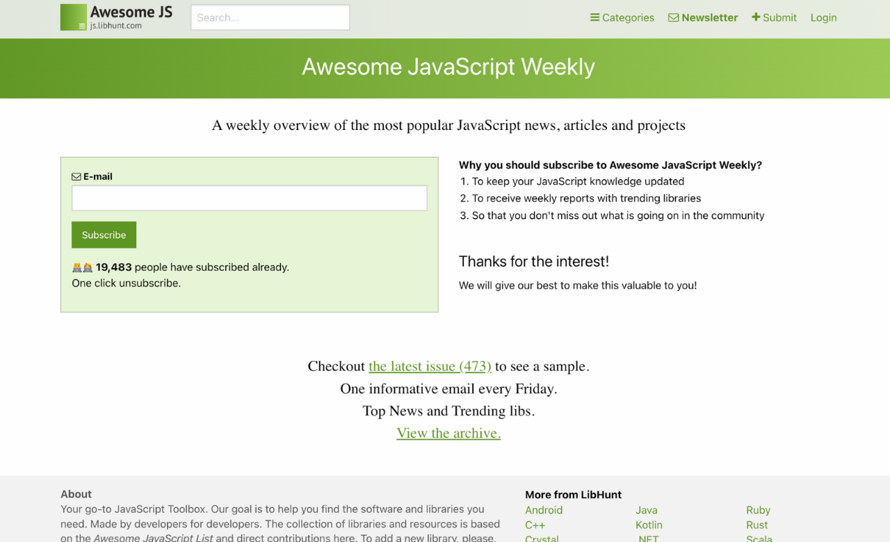 AwesomeJs Weekly