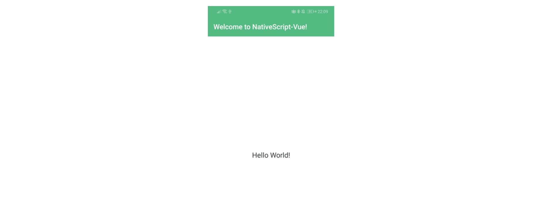 NativeScript-Vue-Default-Screen-hello-world