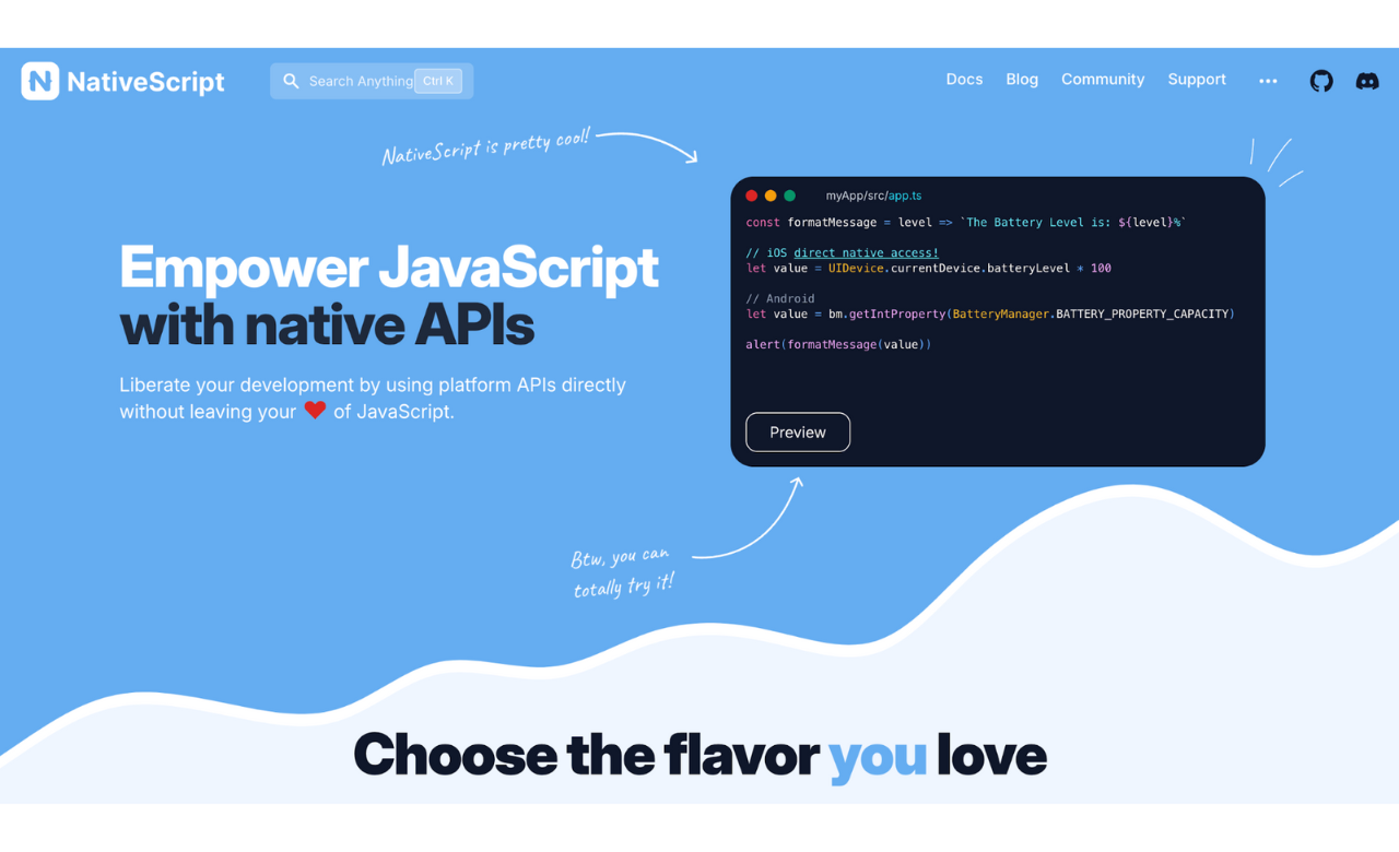 nativescript-empower-javascript-native-API