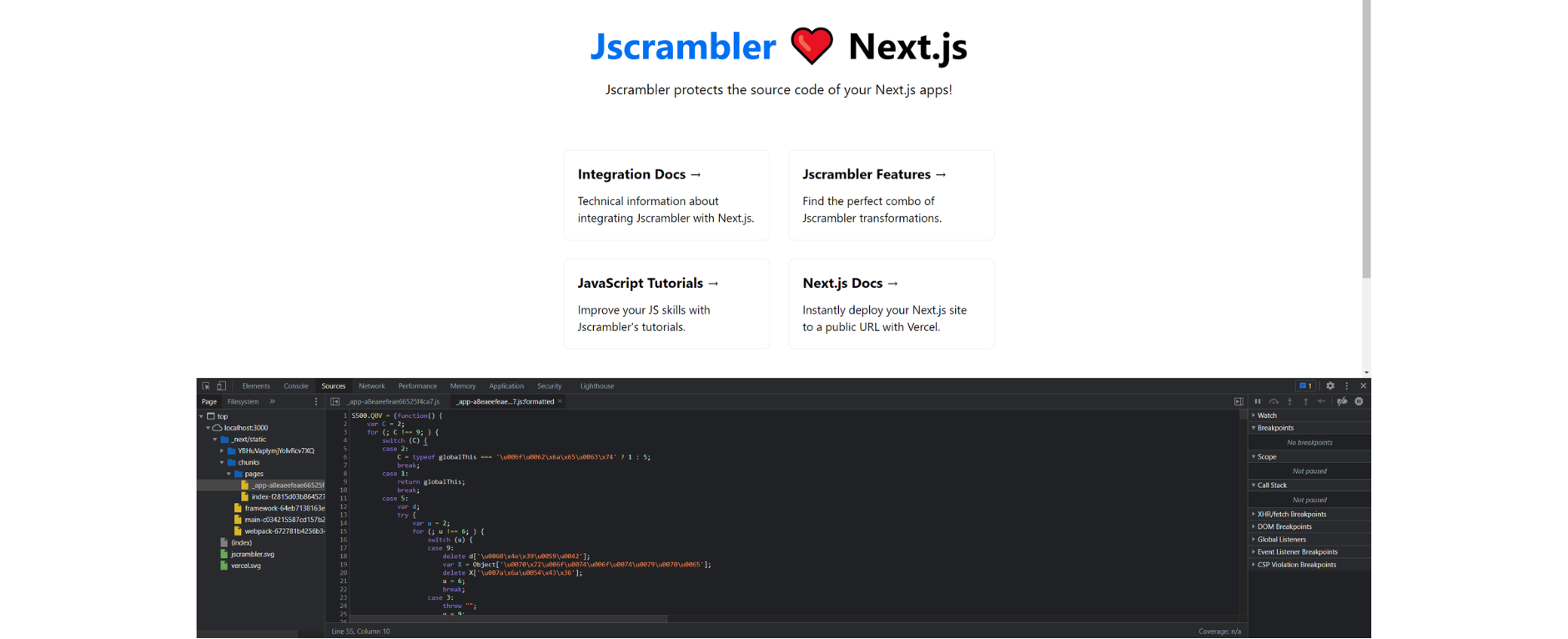 protected-code-example-after-integrating-Jscrambler-in-next-js-app