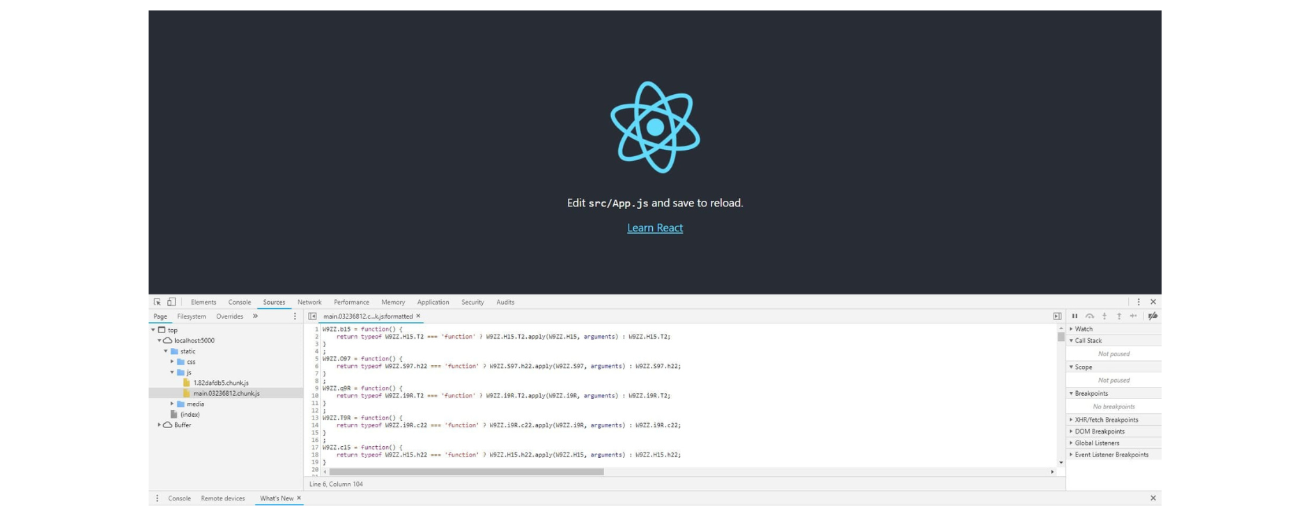 react-source-code-with-jscrambler-protected-code-result