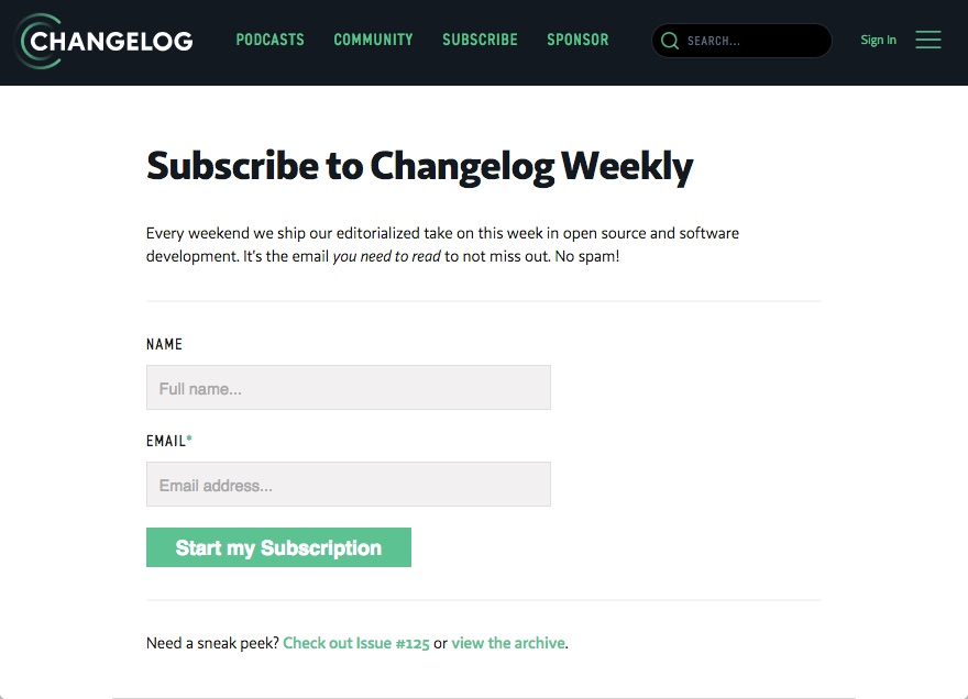 Changelog Weekly