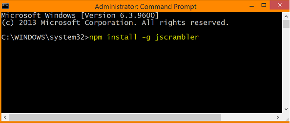 command prompt to upload Jscrambler package
