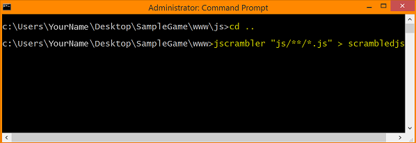command prompt to obfuscate an entire folder