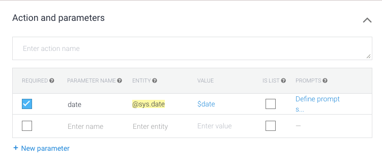 Action Parameters