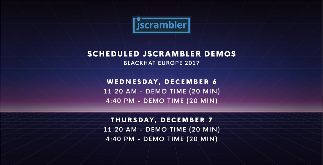 demo-time-schedule-at-jscrambler-booth-black-hat-europe-2017