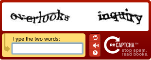 captcha request with a bunch of distorted letters