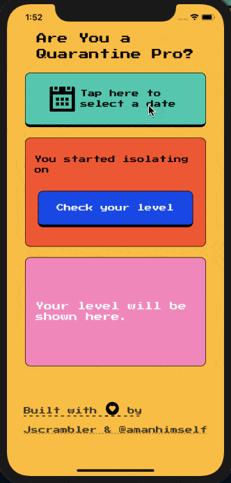 Quarantine Pro React Native App