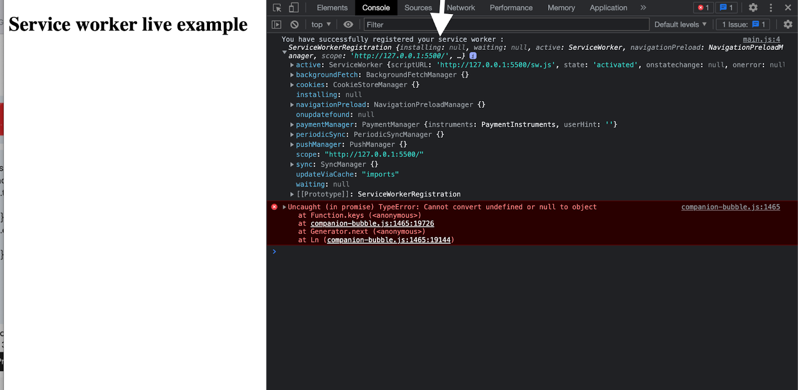 service worker live example